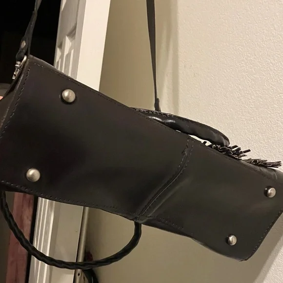 ☑️PATRICIA NASH BURNISHED ALL LEATHER ADELINE TOTE  BAG black - Picture 7 of 11